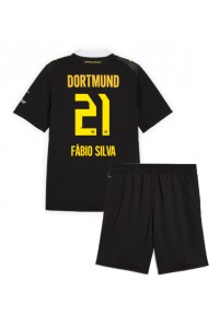 Borussia Dortmund Fabio Silva #21 Jalkapallovaatteet Lasten Vieraspeliasu 2026-27 Lyhythihainen (+ Lyhyet housut)